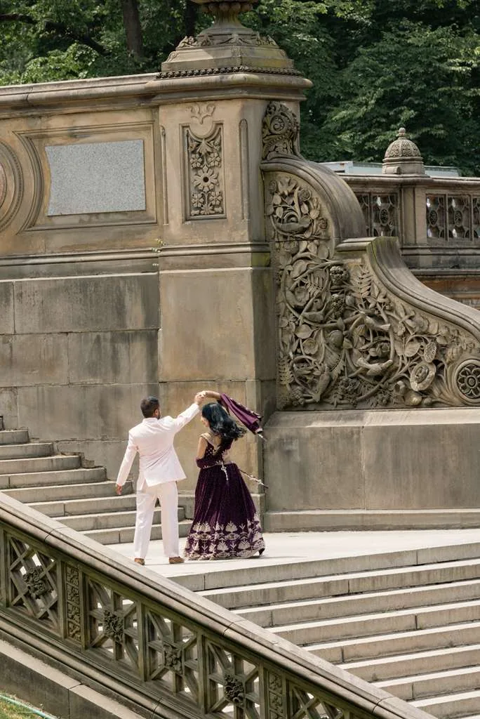 Justin and Angel near a fountain